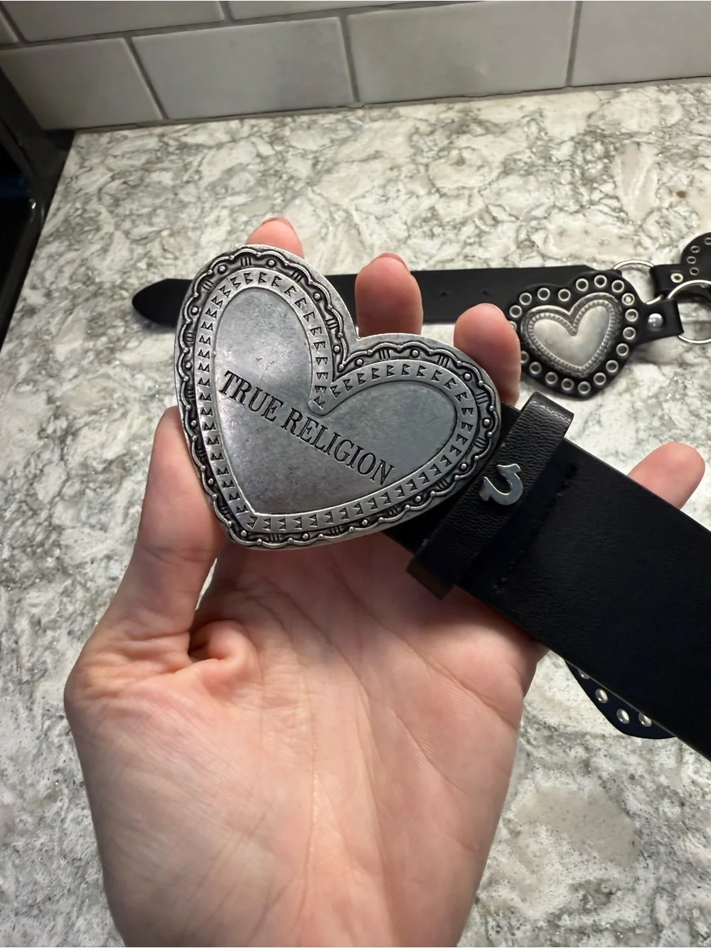 True Religion Woman M Heart Belt